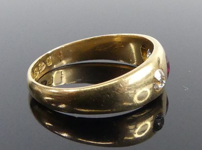 Lot 2517 - An 18ct yellow gold ruby and diamond dress...