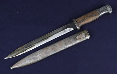 Lot 3308 - A German M1884/98 bayonet, the 25cm singled...