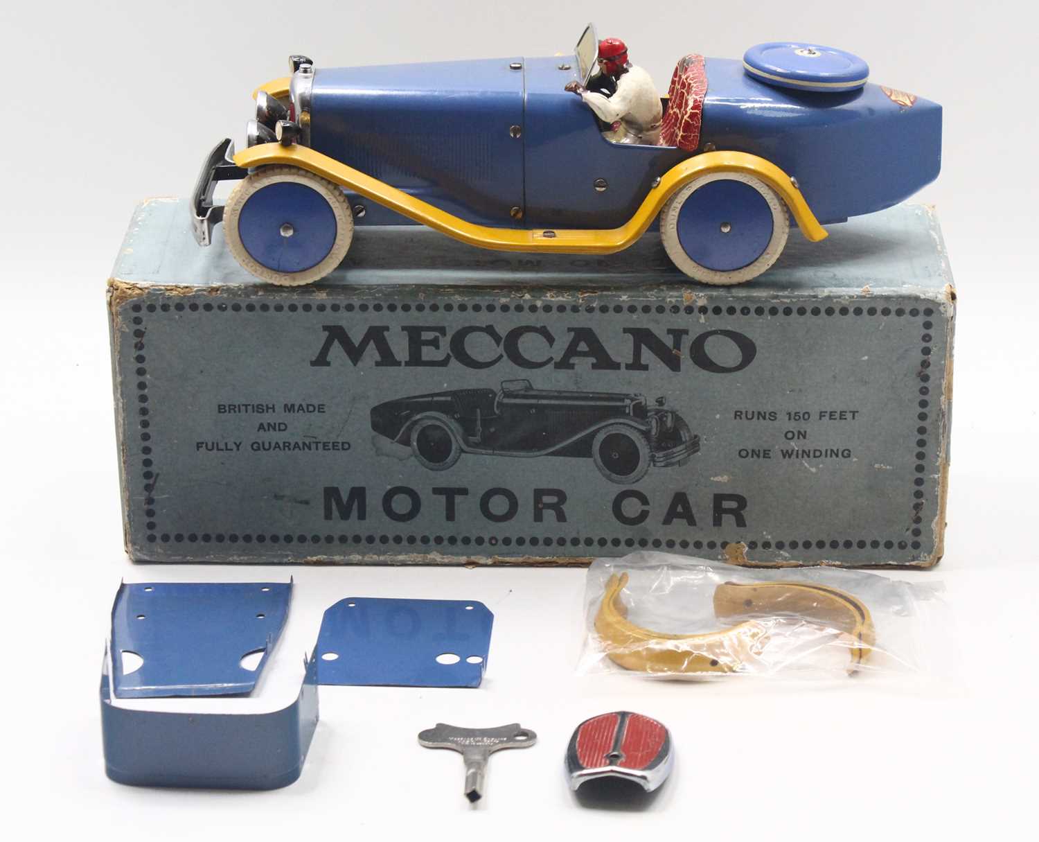 Lot 636 - Meccano No.2 Motor Car, blue and yellow...