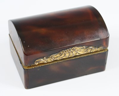 Lot 256 - A 19th century tortoiseshell snuff box, the...