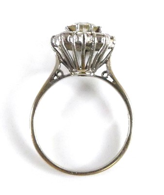 Lot 2515 - An 18ct white gold diamond circular cluster...