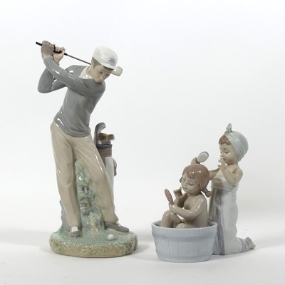 Lot 163 - Two Lladro porcelain figures ' Bathing...