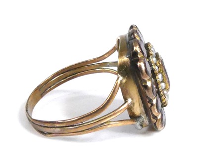 Lot 2523 - A George III yellow metal garnet and pearl...