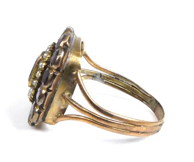 Lot 2523 - A George III yellow metal garnet and pearl...