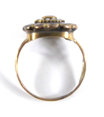Lot 2523 - A George III yellow metal garnet and pearl...