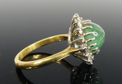 Lot 2524 - A yellow and white metal emerald and diamond...