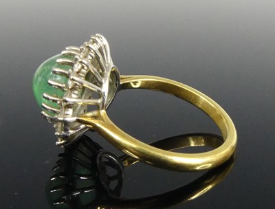 Lot 2524 - A yellow and white metal emerald and diamond...
