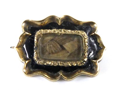 Lot 2526 - Four various 19th century mourning brooches,...