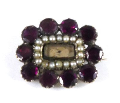 Lot 2526 - Four various 19th century mourning brooches,...