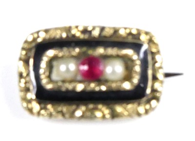 Lot 2526 - Four various 19th century mourning brooches,...