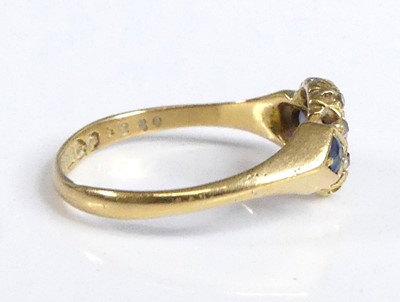Lot 2590 - An Edwardian 18ct yellow gold sapphire and...