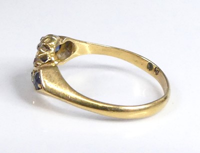Lot 2590 - An Edwardian 18ct yellow gold sapphire and...
