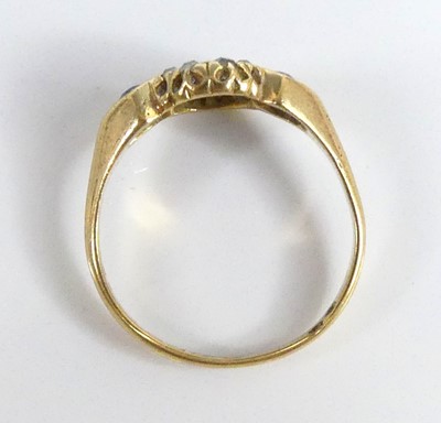 Lot 2590 - An Edwardian 18ct yellow gold sapphire and...