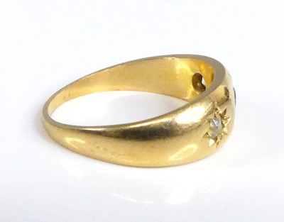 Lot 2591 - An 18ct yellow gold, ruby and diamond dress...