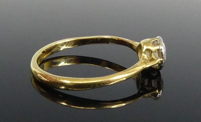 Lot 2592 - A yellow and white metal diamond solitaire...