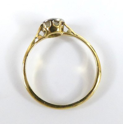 Lot 2592 - A yellow and white metal diamond solitaire...