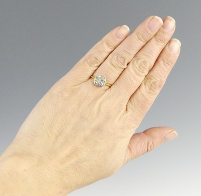 Lot 2593 - A yellow and white metal diamond circular...