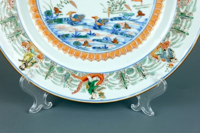 Lot 2078 - A Chinese famille verte dish, Qing Dynasty,...