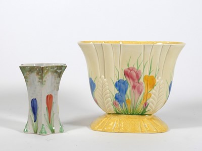 Lot 183 - A Clarice Cliff 'Crocus' pattern vase, printed...