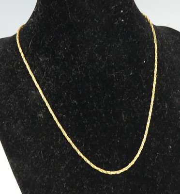 Lot 2532 - A modern 18ct gold snake link necklace, 41cm, 5g