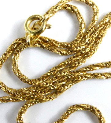 Lot 2532 - A modern 18ct gold snake link necklace, 41cm, 5g