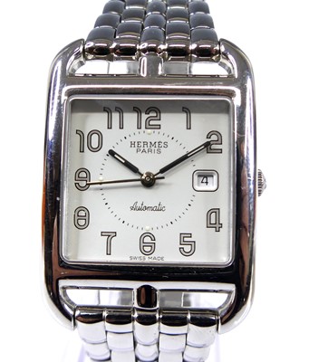 Lot 2536 - A Hermès Cape Cod stainless steel automatic...