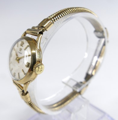 Lot 2537 - A Tissot lady's vintage 9ct gold cased manual...