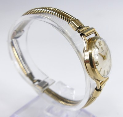 Lot 2537 - A Tissot lady's vintage 9ct gold cased manual...