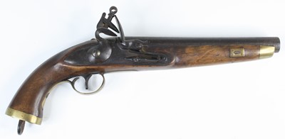 Lot 3406 - A Belgian model 1813 flintlock Cavalry pistol,...