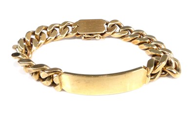 Lot 2558 - A modern 9ct gold gent's curblink identity...