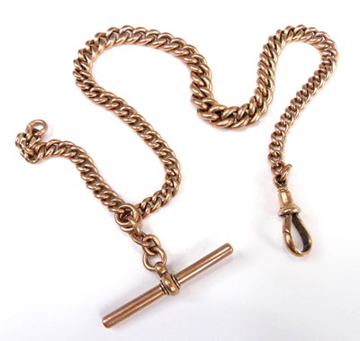 Lot 2560 - A 9ct rose gold graduated curblink watch chain...