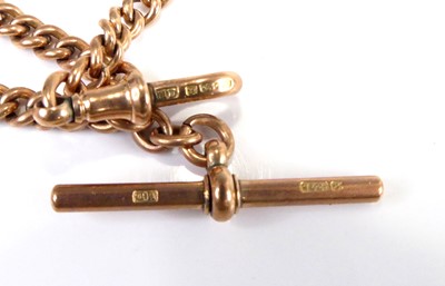 Lot 2560 - A 9ct rose gold graduated curblink watch chain...