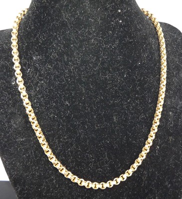 Lot 2562 - A yellow metal belcher link neck chain,...