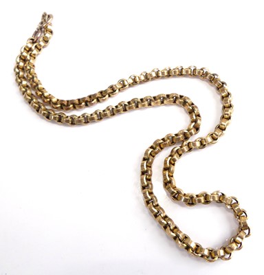 Lot 2562 - A yellow metal belcher link neck chain,...