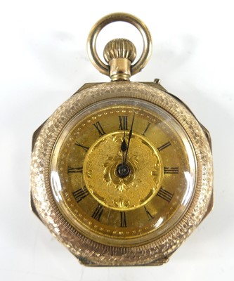 Lot 2564 - A continental lady's 9ct gold cased open face...