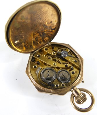 Lot 2564 - A continental lady's 9ct gold cased open face...