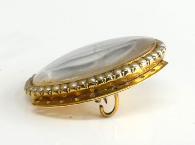 Lot 2596 - A 19th century continental yellow metal brooch...