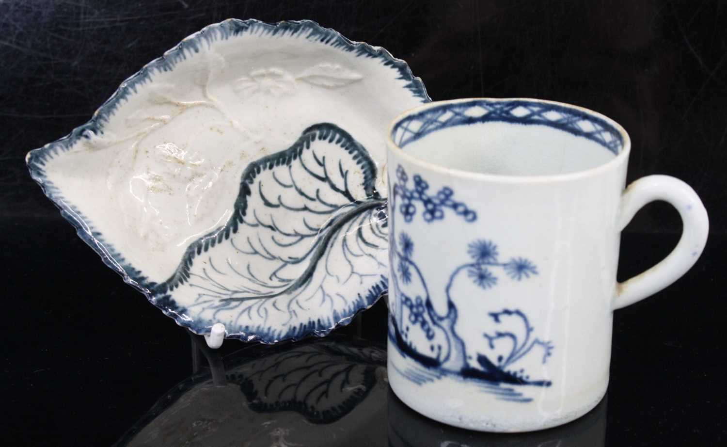 Lot 1056 - A Liverpool porcelain pickle dish, probably...