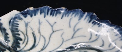Lot 1056 - A Liverpool porcelain pickle dish, probably...