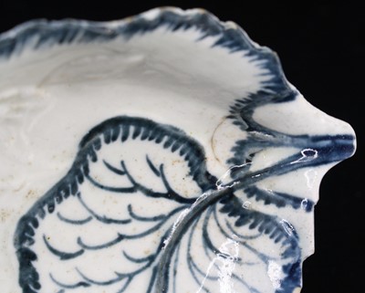 Lot 1056 - A Liverpool porcelain pickle dish, probably...