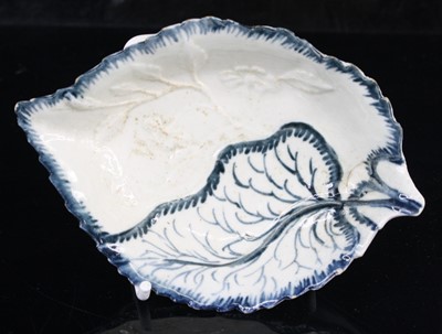 Lot 1056 - A Liverpool porcelain pickle dish, probably...