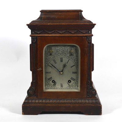 Lot 3 - A 19th century walnut cased bracket clock, the...