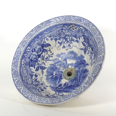 Lot 23 - A Victorian blue & white transfer decorated...