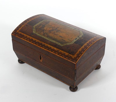 Lot 26 - A 19th century tunbridge dome top walnut...