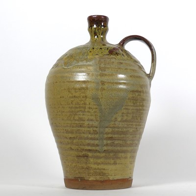 Lot 31 - A Le Dieu pottery green glazed jug, height 31.5cm