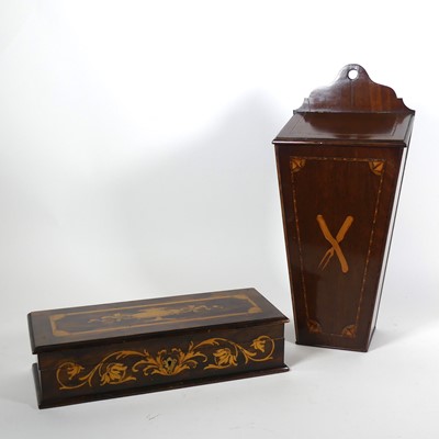 Lot 34 - A 19th century mahogany candle box having a...