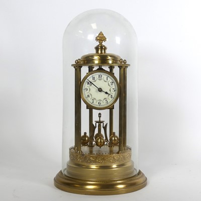 Lot 35 - A 20th century brass anniversary clock, the...