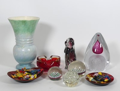 Lot 51 - A collection of studio glass to include an...