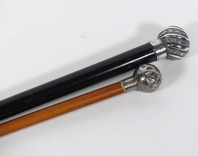 Lot 75 - A military officer's swagger stick, the white...