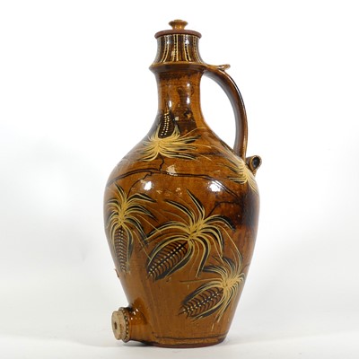 Lot 113 - A large studio pottery barrel and cover,...